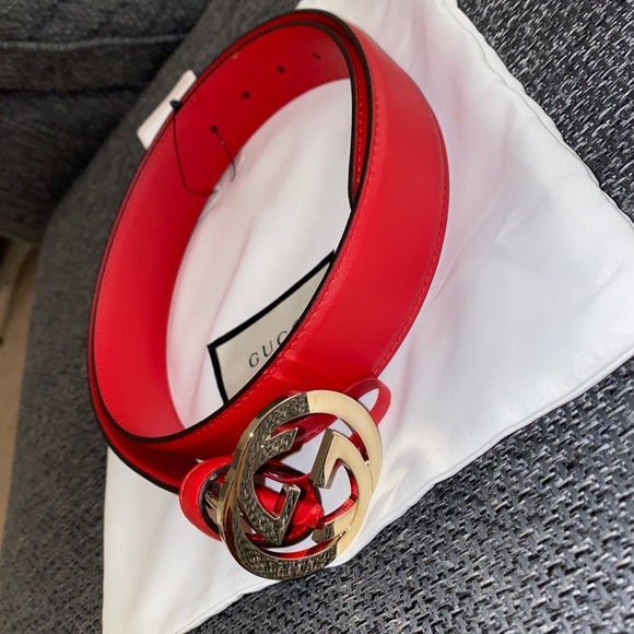 Red Leather Gucci Belt Women’s size 90 main image 5